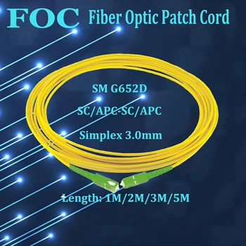 10tk Optilise Fiiberkaabli SM Singlemode 9/125 Fiber Optic Patch Cord SC/APC-Kaabel, 1M/2M/3M/5M