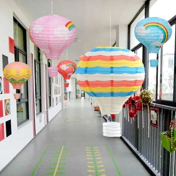 1tk 25cm-40cm Vikerkaar Hot Air Balloon Raamatu Lantern Palli decora Kids Sünnipäeva Pulm Lampion Rippuvad Kaunistamise tarvikud