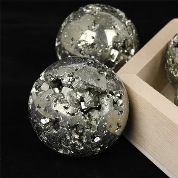 1tk Pyrite Palli Kujuga Looduslikud Kivid Pyrite Toores Ja Mineraalide Teenetemärgi Energia-Kristallid Isend Decor