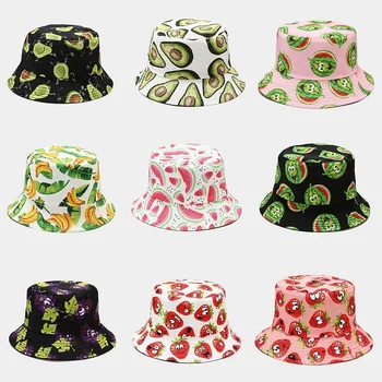 2022 Kopp Müts Pöörduv Troopilised Puuviljad Trükitud Kalamees Müts Moe Uus Kopp Mütsid Kaks Külge Bob Müts Lovers