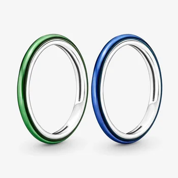 2022 Uusi MIND Elektri Sinine Roheline Ring 100% 925 Sterling Silver Ring Naiste Kaasamine Aastapäeva DIY Ehted Jõulud