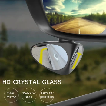 360 Pöörde Reguleeritav Tahavaatepeegel Auto Blind Spot Peegel Kahesuguse kasutusega lainurk Peegel Vaadata esiratta Auto peegel Kumer