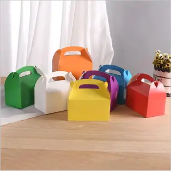 50tk Kook Kingitus Pakend Karp Koos Käepide Ilu Värvilised Jõupaber Cupcake Küpsise Karp Kodu Poole Candy Box