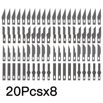 8x20Pcs 11# Terad Roostevabast Terasest Graveerimine Noad Noad Puidutööstuse Tööriistad Metallist Tera Teravam Käsitöö Skalpelli Nuga Tera Komplekt