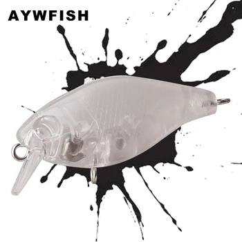 AYWFISH 15TK / Palju Värvimata Crankbait Mini Float 45mm 3.4 g Läbipaistev Vänt Sööt Plast Wobbler Toorikud Kalapüügi Peibutis