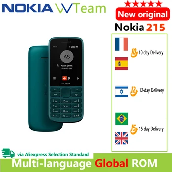 Algne Uus Nokia 215 4G Mobiilne Telefon Mitmekeelne 2,4-tolline Dual SIM-Kaardid, Bluetooth, FM-Raadio 1150mAh Funktsioon Mobiiltelefoni