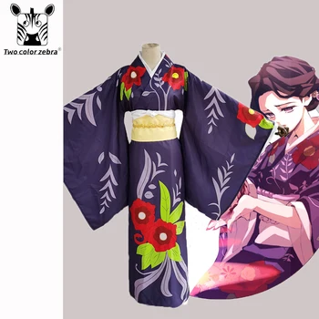 Anime Cosplay Demon Slayer Tamayo Kimono Ilutulestiku Pool Naiste Kanda Vööga Tuunika Tulemuslikkuse Kostüüm Yushirou Kendo Ühtne
