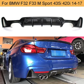 Carbon Fiber Auto Tagumine Põrkeraud Difuusor Huule BMW F32 F33 M Sport 435i 420i 2014 - 2017 Cabriolet Neli Väljalaskeava Difuusor