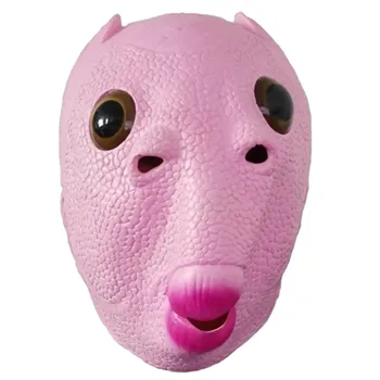 Cosplay Uudsus Kole Naljakas Halloween Kostüüm Unisex Mask Täiskasvanud Karneval Pool Roheline Kala Pea Anime Välismaalase Emulsioon Mask Peakatted