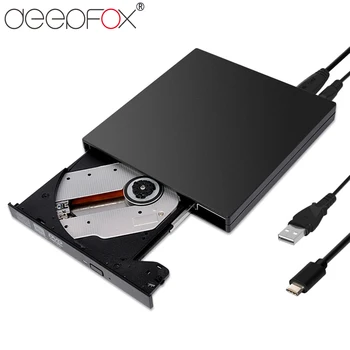 Deepfox USB-3.1 C-Tüüpi DVD-RW-Kirjutaja, CD-Kirjutaja Slim Portable Optical Drive Asus Samsung Acer Dell Universaalne SONY HP