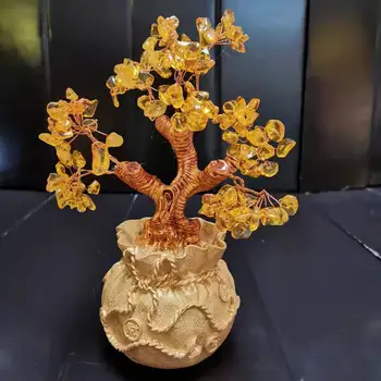 Feng Shui Loodusliku kvartsi kristall raha puu crystal õnnelik Bonsai puu Kaunistamiseks Rikkust ja Õnne