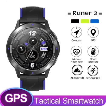 GPS Smart Watch Mehed Taktikaline Väljas Kõrgusmõõtur Kompass Sport Smartwatch IP68 Veekindel Vere Hapniku Naiste Fitness Tracker 2022