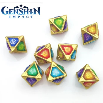 Genshin Mõju Täringut Cosplay Prop Geenius Lnvokation TCG Polyhedral 7 Element Dice Mängu Jõulud Lapsed Kingitus Mänguasi