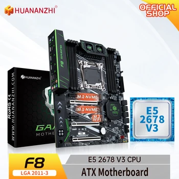 HUANANZHI F8 LGA-2011-3 Emaplaat Intel XEON E5 2678 V3 tugi DDR4 RECC NON-ECC memory combo kit komplekt NVME