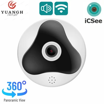 ICSee WIFI 360 Kaamera 1080P Panoraam Fisheye Objektiiv Kahel Viisil Heli Smart Home Wireless MINI Kaamera Security Kaitse