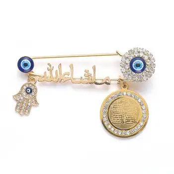 Islam araabia Õnnelik Silm Sinine türgi Kurja Silma Sõle Pin-kood koos Fatima Käsi Islami Ehted Amulett Moslemi Kingitused