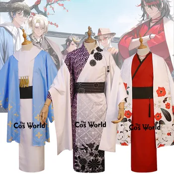 Jaapani YouTuber Virtuaalne VTuber Vox Akuma Ike Eveland Shu Yamino Uus Aasta Kimono Varustus Anime Cosplay Kostüümid