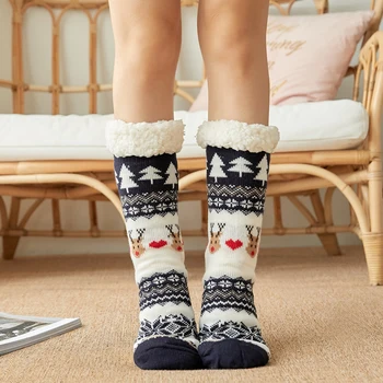 Jõulud Soojad Sokid Plus Cotton Paksenema Naiste Talve Sokid Cute Cartoon Põder Kodus Magada Põrandal Sokid Tüdruk Naljakas Xmas Kingitus Uus