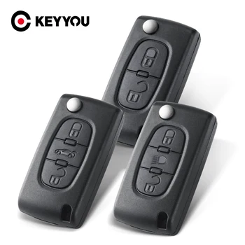 KEYYOU 2/3/4 BTN Remote Auto Key shell Puhul Citroen Coupe VTR C2 C3 C4 C5 C6 C8 Berlingo Xsara Picasso Peugeot eest