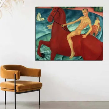 Klassikaline Kunstnik Leili Punane Hobune Lõuendile Maali Prindib elutuba Home Decor Kaasaegne Seina Art õlimaal Plakatid Pilt