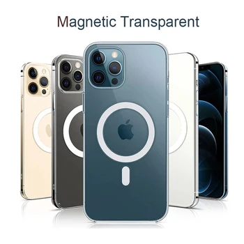 Kristallselge Juhtmeta Laadija Magnetvälja Puhul Magsafe Kate iPhone Mini 12 11 Pro Max 12Pro X XS XR Luksus Coques Fundas