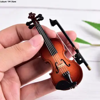 Kääbus Muusika Instrumendi Plastikust Mini Viiul Ornament Plastikust Käsitöö DIY Kodu Kaunistamiseks toel