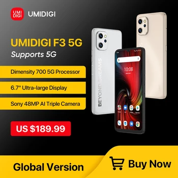 [Laos] UMIDIGI F3 5G Telefon, Android 12 Nutitelefoni, Dimensity 700, 6.7