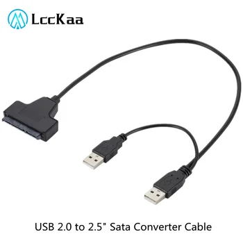LccKaa SATA USB 2.0 Adapter HDD, SSD USB 2,0 2,5 inch HDD 7 + 15pin SATA Adapter SATA kõvaketas SSD Adapter