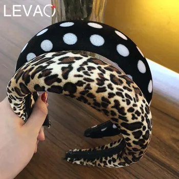 Levao Paksud Sametist Leopardi Naiste Peapaelad Tarvikud Peapaela Dot Trükitud Lai Peakatet Velvet Geomeetriline Hairbands