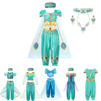 MUABABY Araabia Printsess Kleit Üles Tüdruk Aladdin Uhke Kostüüm Laste Fotograafia Halloween Komplekt Riideid