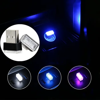 Mini USB LED-Modelleerimine Auto Ümbritseva Valguse Neoon Interior Light Auto Ehted Ümbritseva vilkurid Auto Tarvikud, 7 Värvid