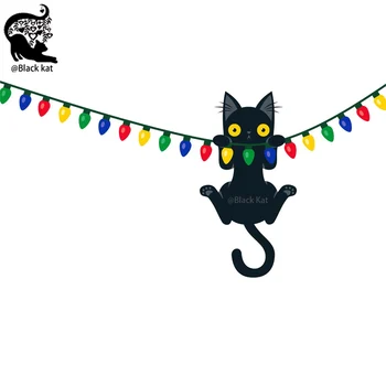 Must Kass Rippus Jõulud Värvikas Laterna Lõikamine Sureb Armas Loomade Pet Metallist Šabloon DIY Scrapbooking Kaardi Käsitöö