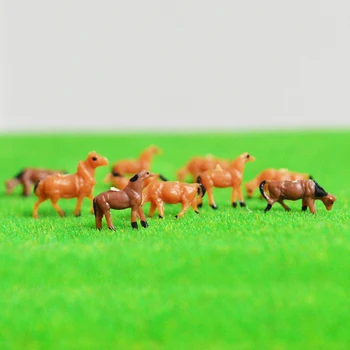 N Mõõtkavas Mudel Kääbus Hobused, Lehmad Põllumajandusloomade 1:150 ABS Plastikust Diorama Mänguasjad Mini Prairie Paigutus Maastiku Materjalist 10tk