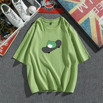 Naljakas T-Särgid Meestele Rula Konn Armas Graafiline Tee Naiste Tshirt Roheline Esteetiline Ülepaisutatud T-särk Harajuku Suvel Tops