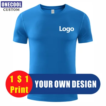 ONECOOL Sport Kiire-Kuivatamine T-Särgi Custom Logo ümber Kaela Polüester Tops Tikandid Prindi Isikliku Disaini Brändi 7 Värvid 2022