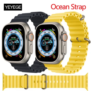 Ookeani Rihm Apple Vaadata Ultra 49mm Silikoon Käevõru Correa Apple Watch Band 8 7 45mm 44mm 42mm 38mm 42mm 40 41mm Rihm