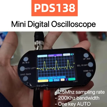 PDS138 Mini Digitaalne Ostsilloskoop 2.5 Mhz diskreetimissagedus 200Khz Ribalaius Toetust AUTO 80Khz PWM Elektroonilise Remont DIY