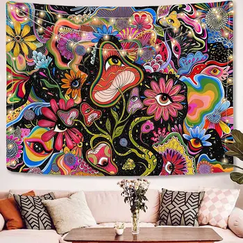 Psühhedeelne Vaip, Seene Tapestry Trippy Tapestry Värvikas Hipi Silma seinavaibad Seina Riputamise jaoks Magamistoas Seina Art Decor