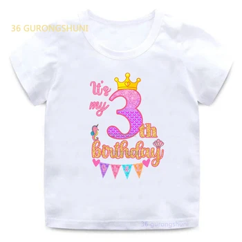 See on Minu 3th 4 5 6 7 Sünnipäeva t-särgid Cartoon t-Särk Tüdrukutele Tshirt laste Tüdruk riided Laste Riided Poistele Graafiline t-Särgid