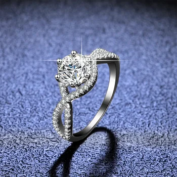 Sherich 1 Karaat Moissanite Teemant 100% 925 Sterling Silver Premium Light Luksus Õõnes Wrap Ringi Naised on täiesti Trahvi Ehteid