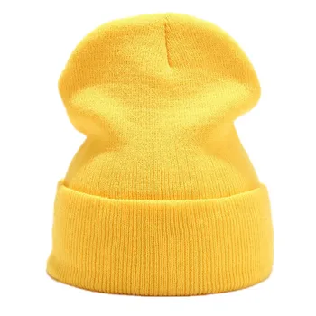 Talve Mütsid naistele Uus Beanies Silmkoelised Neoonvärvides Mütsi Tütarlaste Sügis Naiste Beanie Mütsid Soojem Müts Daamid Kollane Kork 2022