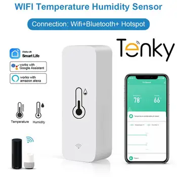 Tenkey Wifi Temperatuuri Ja Niiskuse Andur, Mille LCD-Ekraan, Sise-Hygrometer Arvesti TUYA Smart Home Tööd Alexa Google Kodu