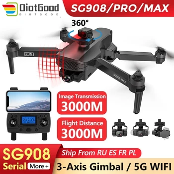 Uus SG908 MAX Kaamera Undamine 4K Professionaalne SG908 RC 3KM, Kaugus 3-Telje Gimbal Stabilizer Harjadeta 5G WIFI GPS-Quadcopter Dron