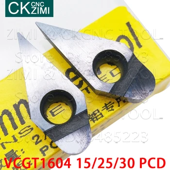 VCGT160415 PCD VCGT160425 PCD VCGT160430 PCD insert Teemant tera CNC Treimine, Metalli treipingi vahend VCGT 1604 vask ja alumiinium