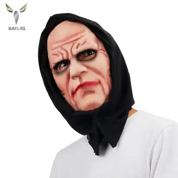 WAYLIKE PU vaht pahaks nunn mask nunn õudus Mask Halloween pool lateksist mask headscarf