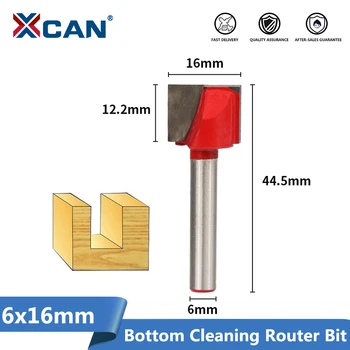 XCAN 1tk 16mm Põhja Puhastamine Milling Cutter 6mm Varre CNC Graveerimine Bits Puidutöötlemine Korrastamine ja Puhastamine Puit Router Bitti