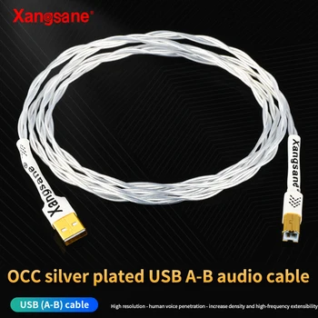 Xangsane monokristall-vask (occ) hõbetatud USB-A-B2.0 audio kaabel dac dekodeerimine hifi kaabel arvuti helikaardi mikser andmed